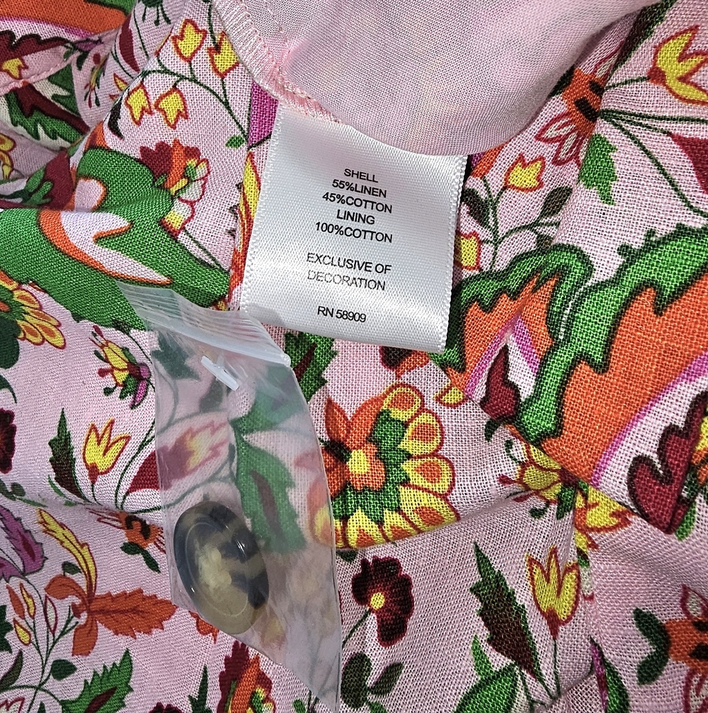 NWT Gibson Latimer Vibrant Cotton Linen Blend Wide Leg High Waist Pants XL - Picture 7 of 8
